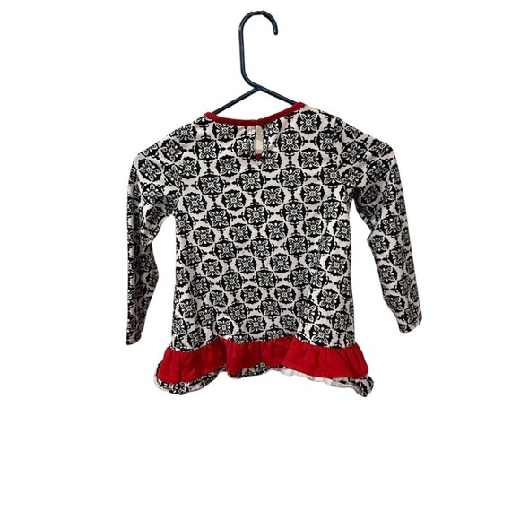 Emily Rose Girls Christmas Santa Long-Sleeve Top With Ruffle Hem Size 6 - Picture 3 of 3